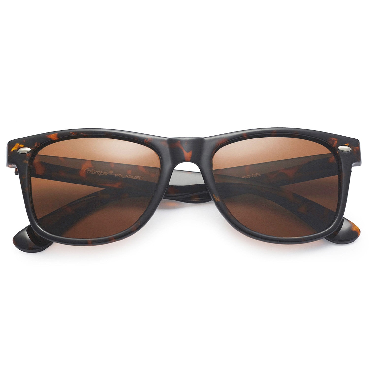 Polarspex Polarized 80's Retro Style Unisex Sunglasses with Tortoise Frames and Brown Lenses