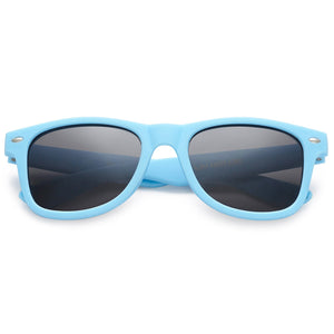 Polarspex Polarized 80's Retro Style Kids Sunglasses with Rubberized Carolina Blue Frames and Polarized Smoke Lenses for Boys and Girls