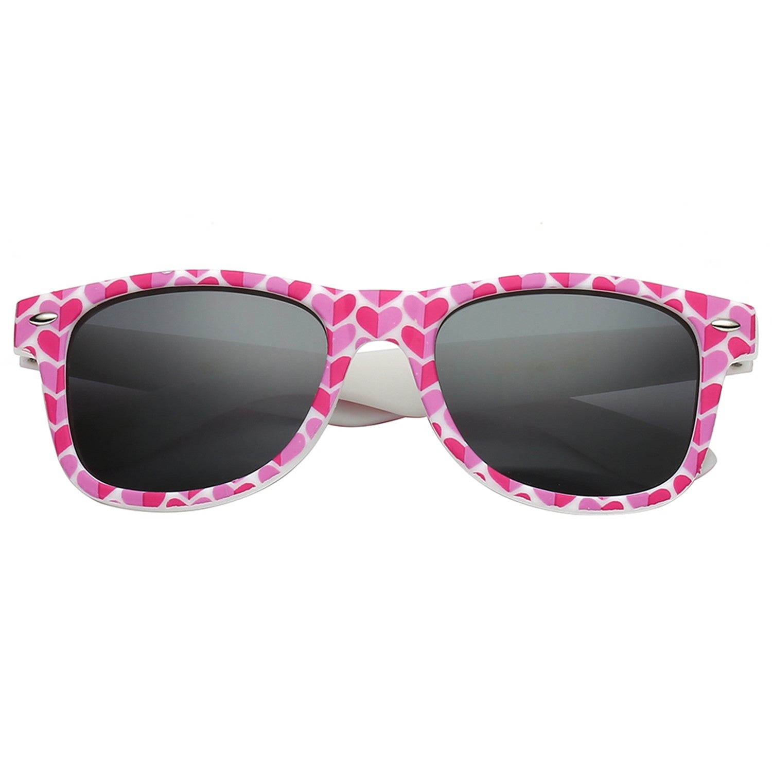 Polarspex Polarized 80's Retro Style Kids Sunglasses with Rubberized Valentine Heart Frames and Polarized Smoke Lenses for Boys and Girls