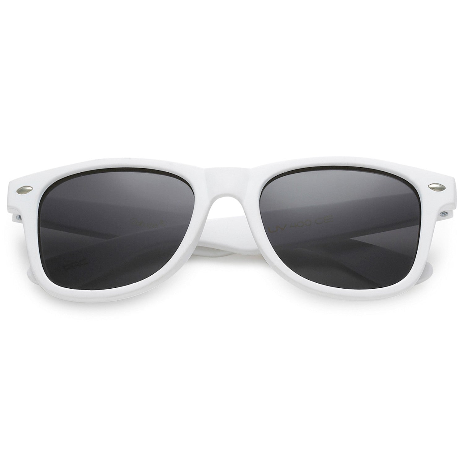 Polarspex Polarized 80's Retro Style Kids Sunglasses with Rubberized Soft White Frames and Polarized Smoke Lenses for Boys and Girls