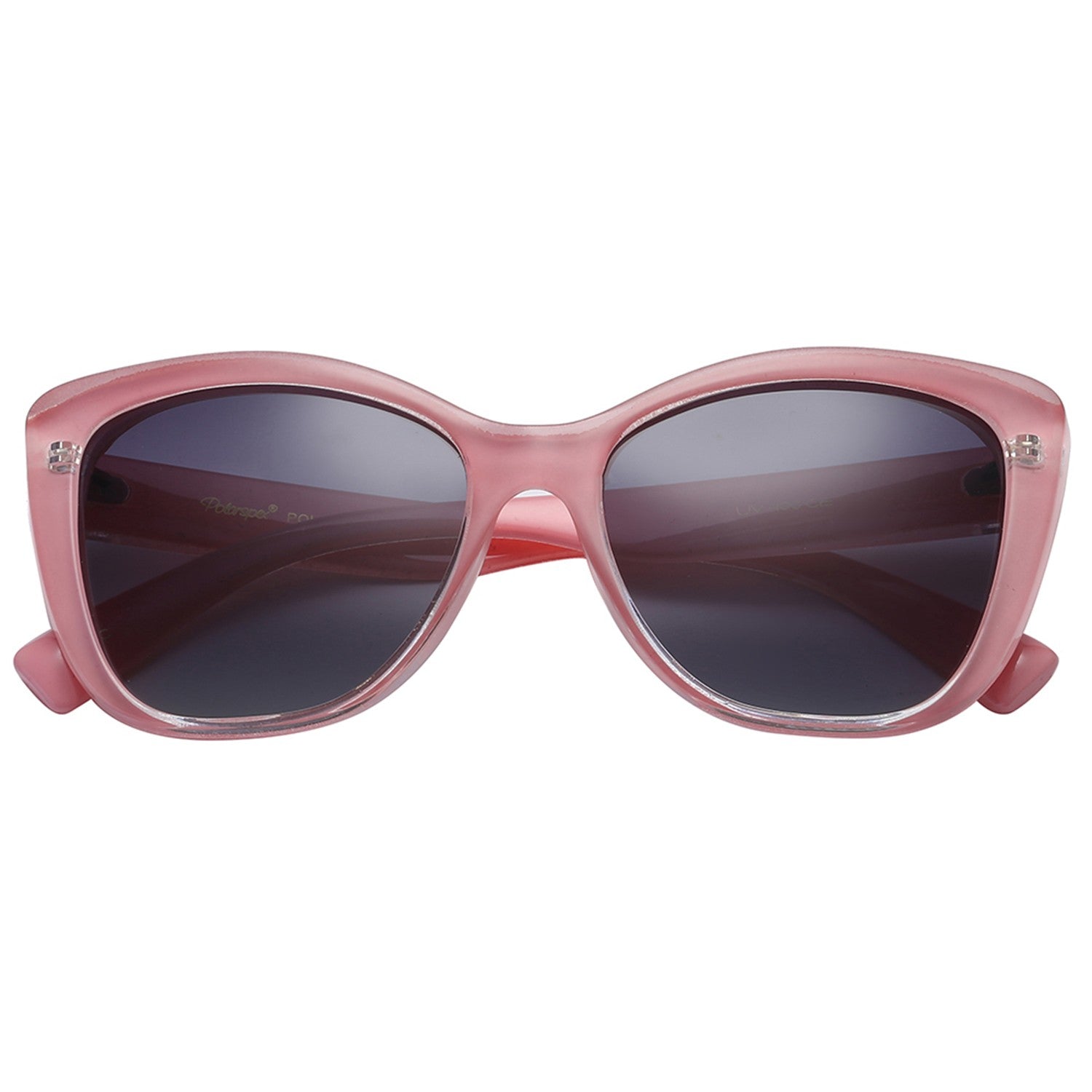 Polarspex Polarized Jackie-O Cat Eyes Style Sunglasses with Princess Pink Frames and Polarized Gradient Smoke Lenses for Women