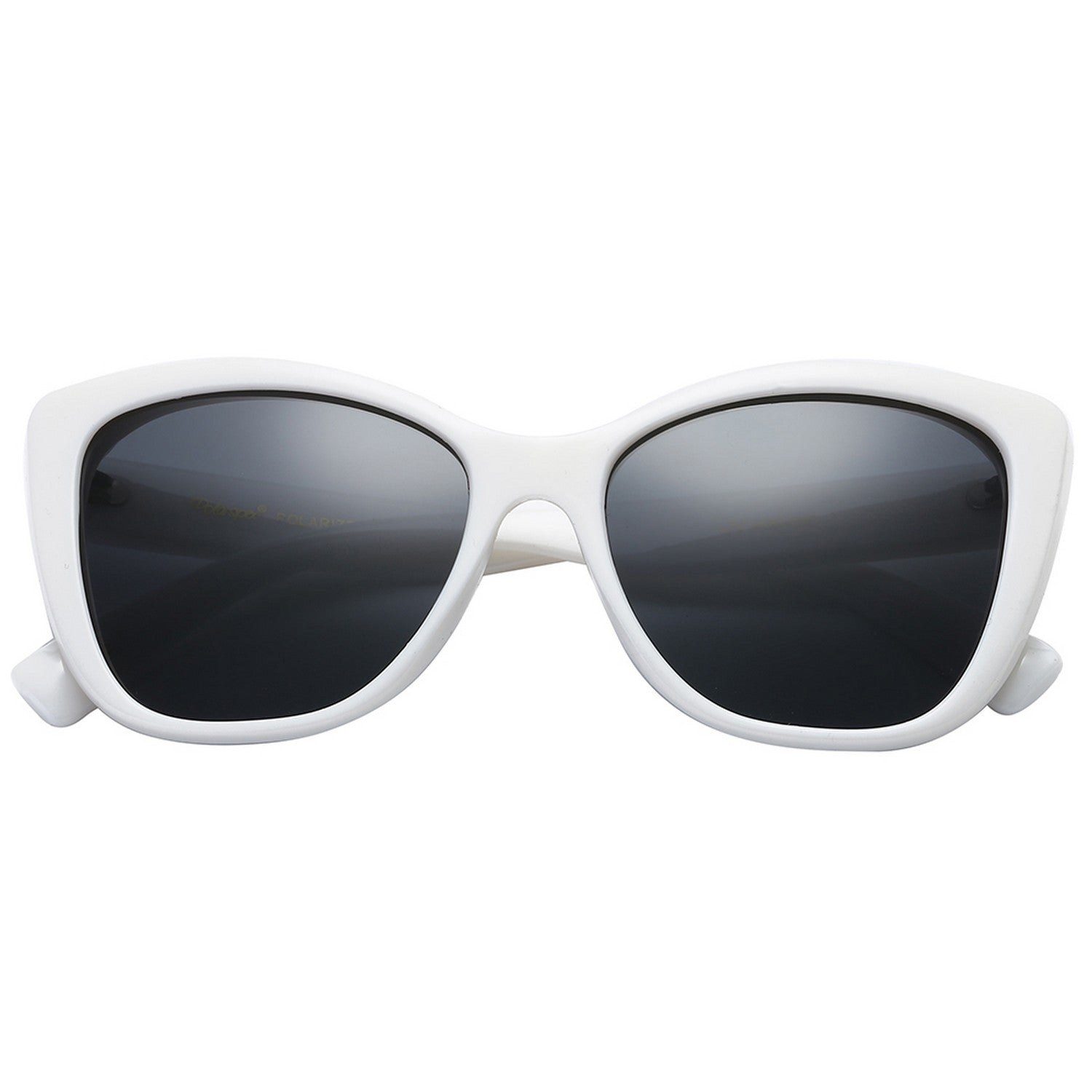 Polarspex Polarized Jackie-O Cat Eyes Style Sunglasses with Ultra White Frames and Polarized Smoke Lenses for Women