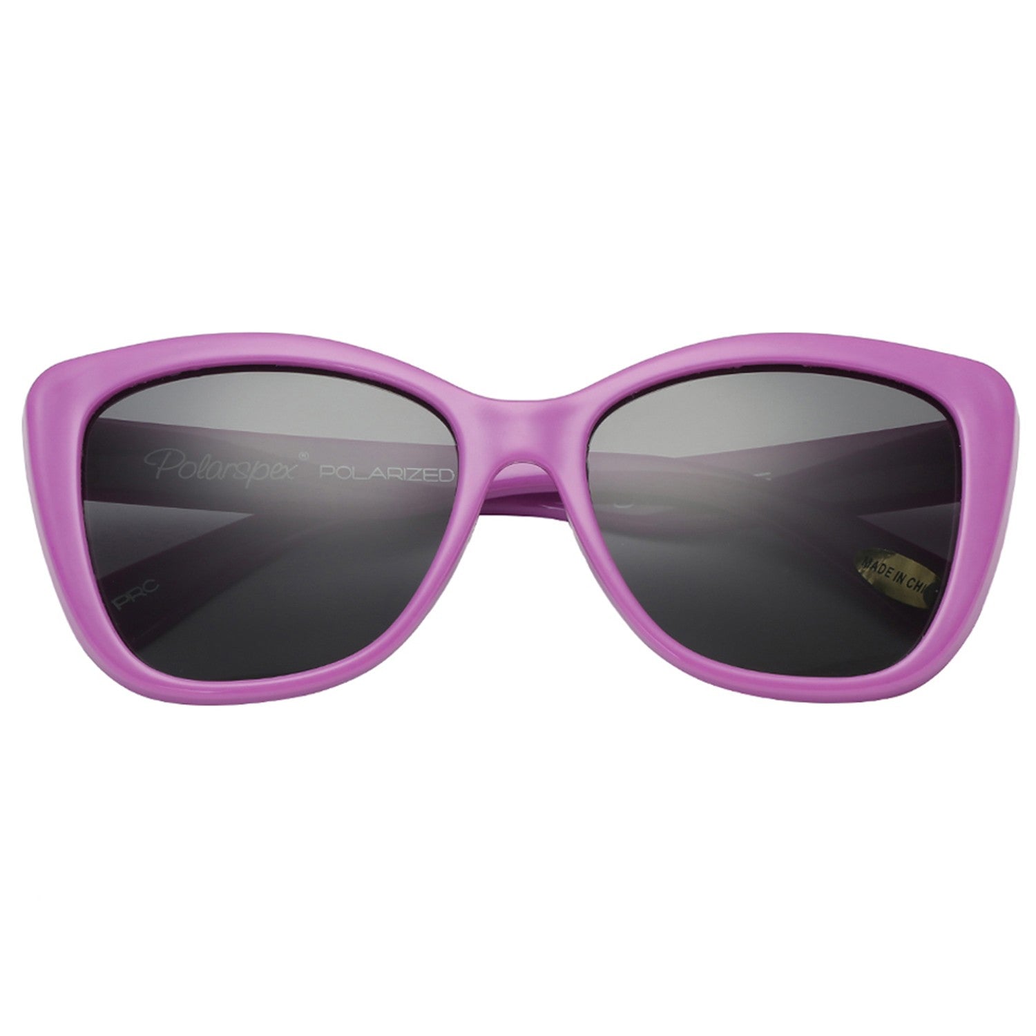 Polarspex Polarized Elastic Cateyes Style (BPA Free) Kids Sunglasses with Lavender Purple Frames and Polarized Smoke Lenses for Girls (Ages 3 - 10)