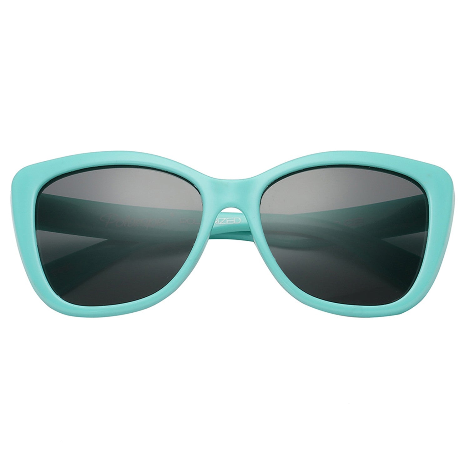 Polarspex Polarized Elastic Cateyes Style (BPA Free) Kids Sunglasses with Turquoise Teal Frames and Polarized Smoke Lenses for Girls (Ages 3 - 10)