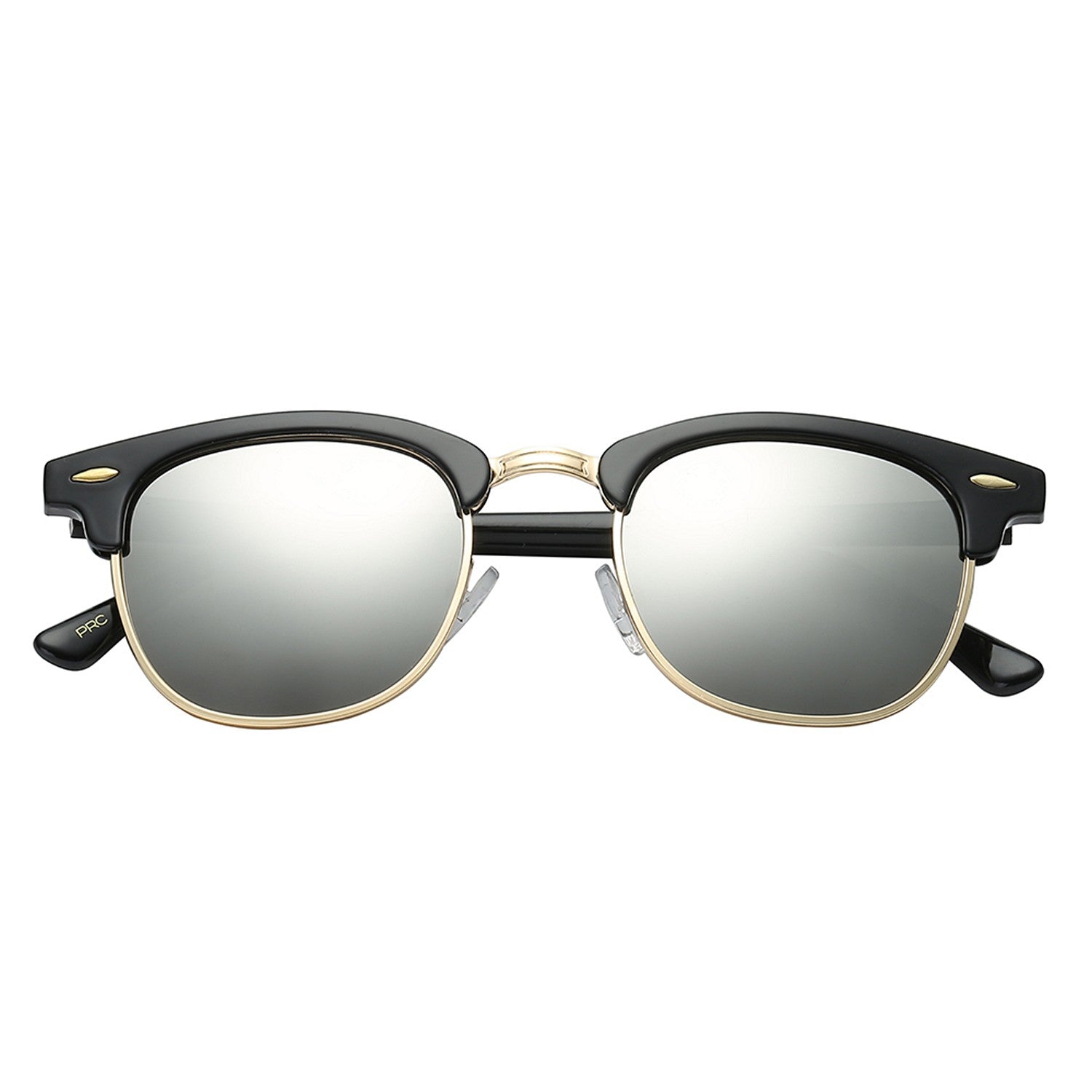 Polarspex Polarized Malcom Half Frame Semi-Rimless Style Unisex Sunglasses with Gloss Black Frames and Ice Tech Lenses