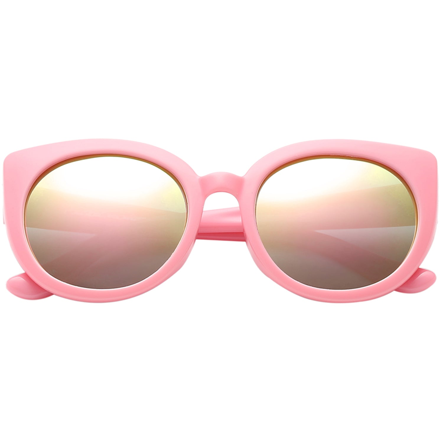 Polarspex Polarized Elastic Cateyes Style (BPA Free) Kids Sunglasses with Princess Pink Frames and Polarized Pink Quartz Lenses for Girls (Ages 2 - 8)