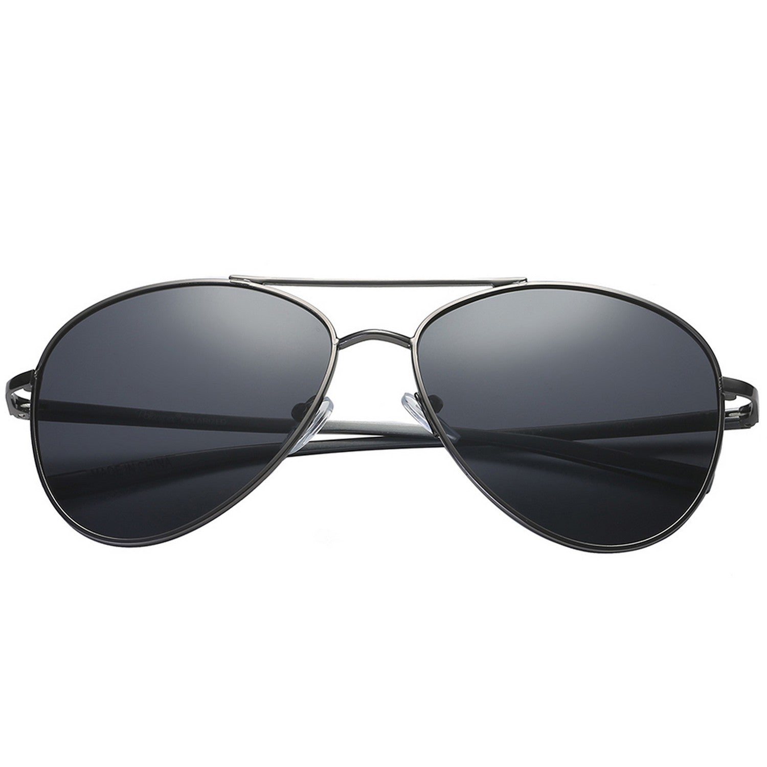 Polarspex Polarized Aviator Style Sunglasses with Aluminum Pewter Frames and Polarized Smoke Lenses for Men and Women