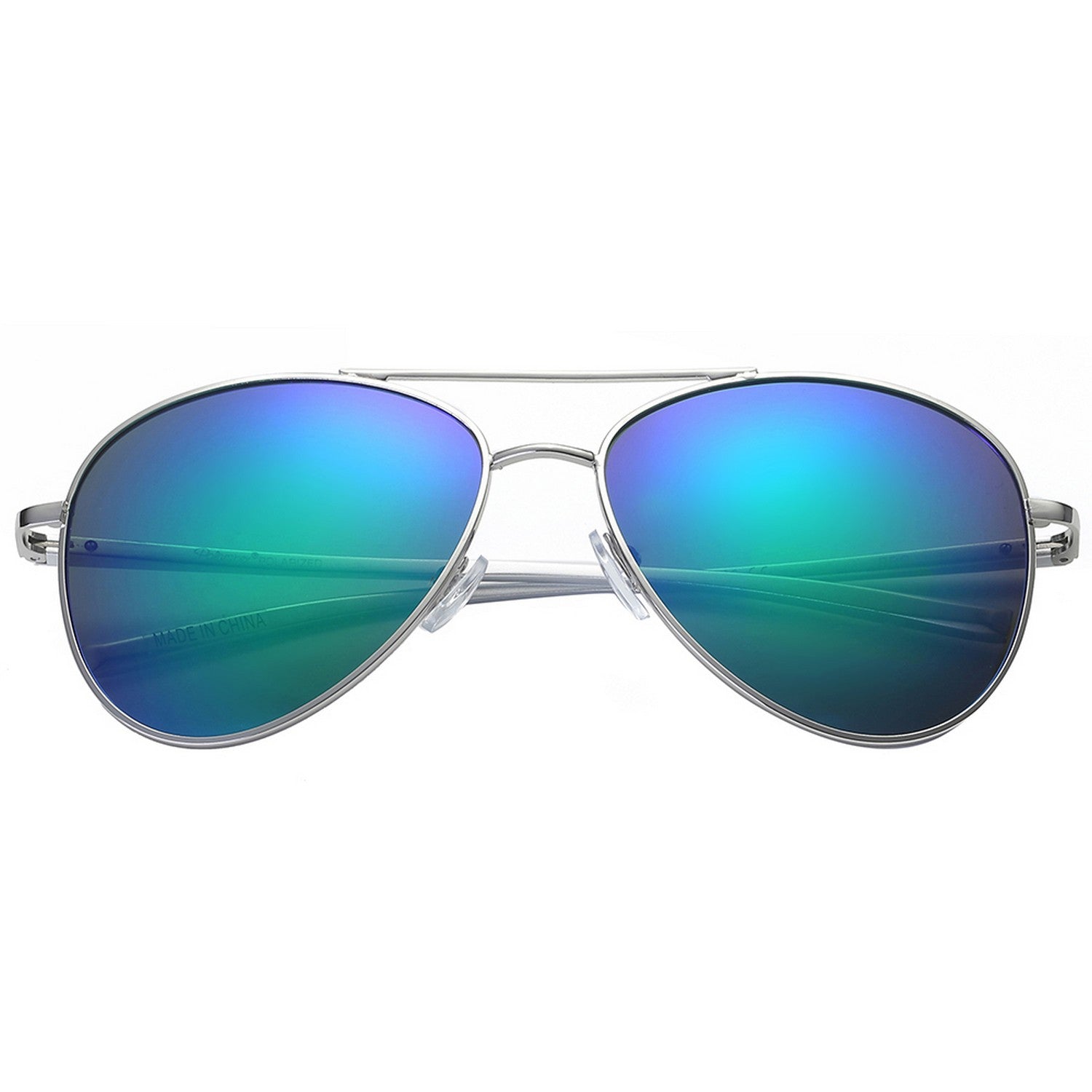 Polarspex Polarized Aviator Style Sunglasses with Aluminum Silver Frames and Polarized Kryptonite Lenses for Men and Women