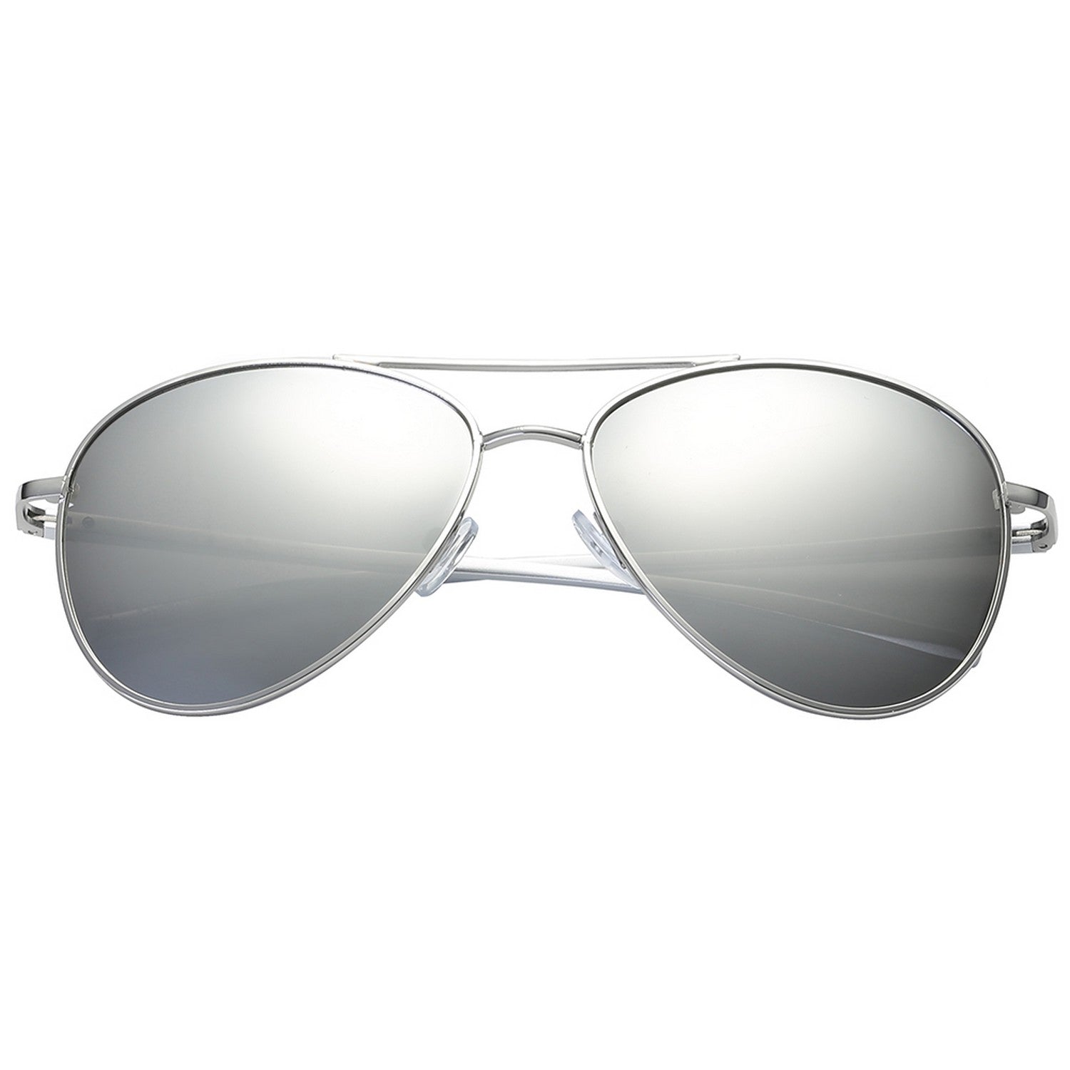 Polarspex Polarized Aviator Style Sunglasses with Aluminum Silver Frames and Polarized Ice Tech Lenses for Men and Women
